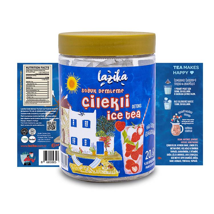 Cold Brew Mint and Strawberry Flavored Detox Iced Tea